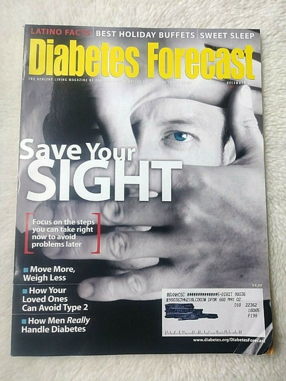 Diabetes Forecast Magazine Dec 2001 Save Your Sight Weight Loss Diet Health